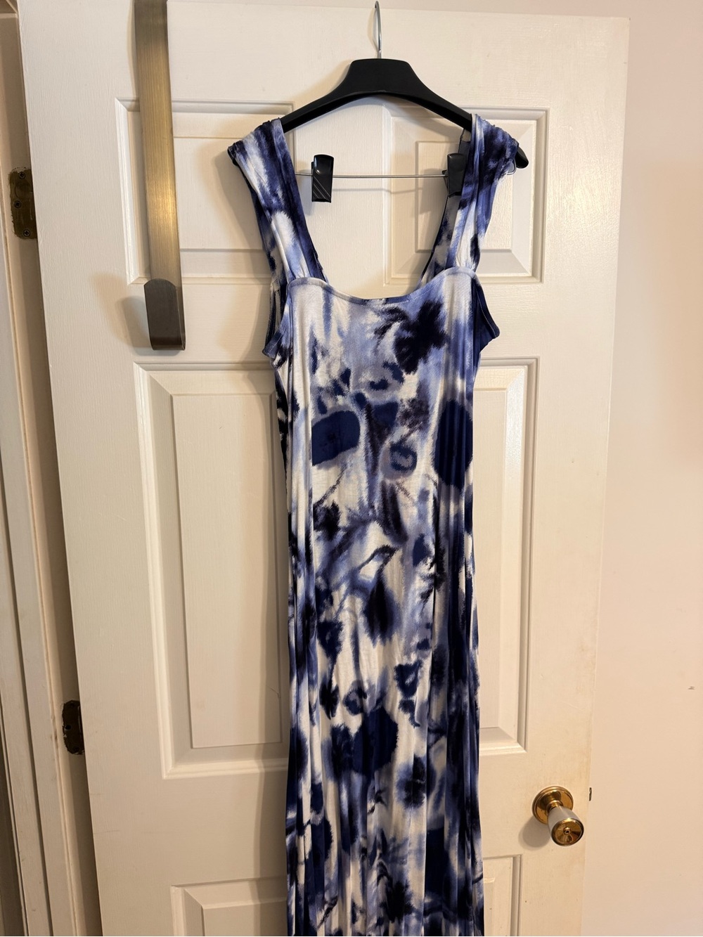 INC International Concepts Navy & White Tie-Dye Maxi Dress